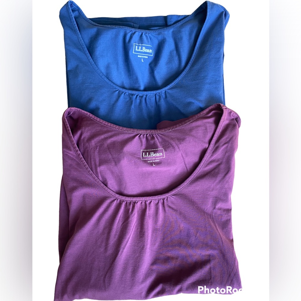 L.L.Bean Set of 2 Long Sleeve Pima Cotton Top size L